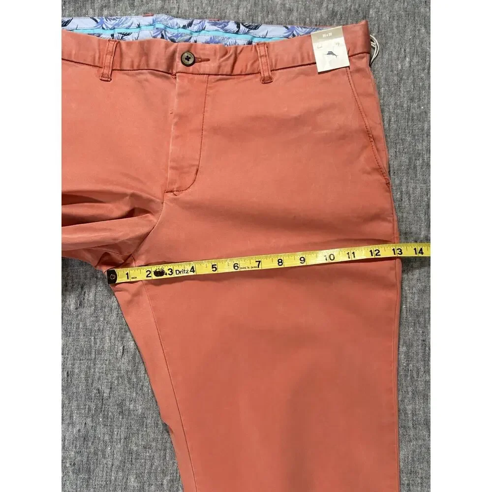 Tommy Bahama Boracay Pants Mens 35x32 Coral Orange Stretch Beachy Resort Wear